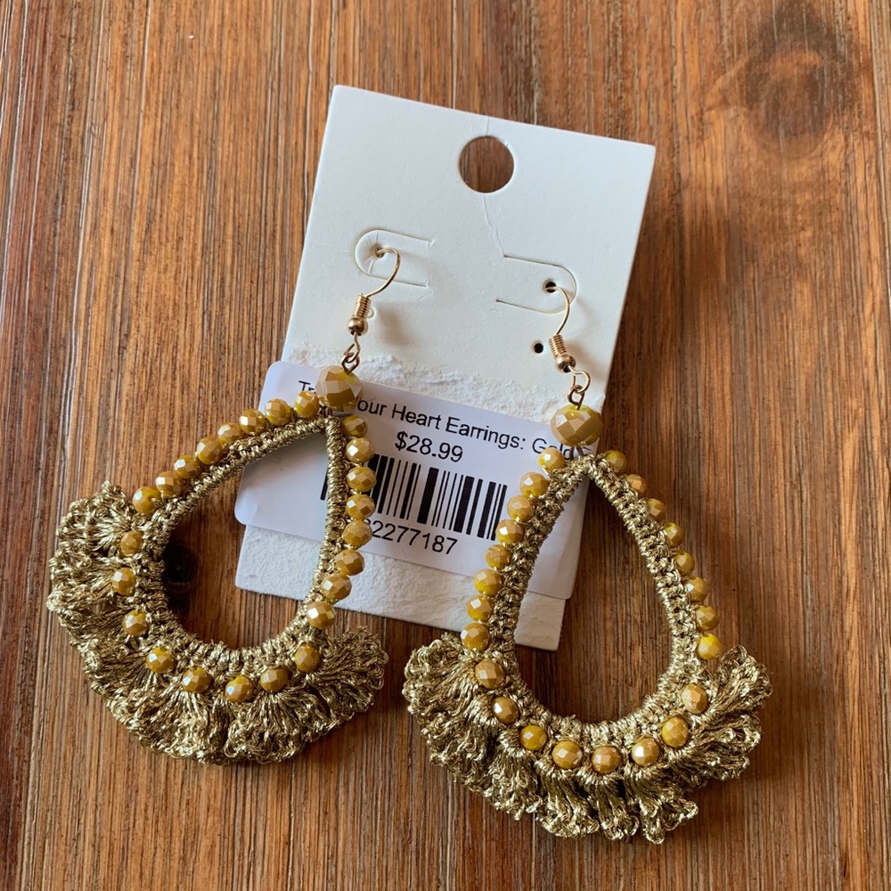 Shophopes beaded tassel chandelier earrings
